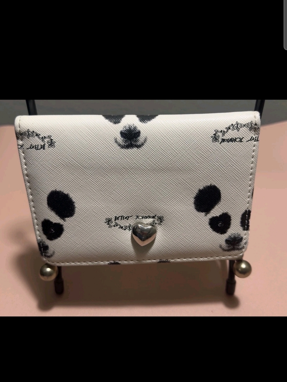 Betsey Johnson White and Black Panda  Accent Wallet